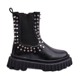 Botas Chelsea para niña decoradas con pedrería, negro Adelie