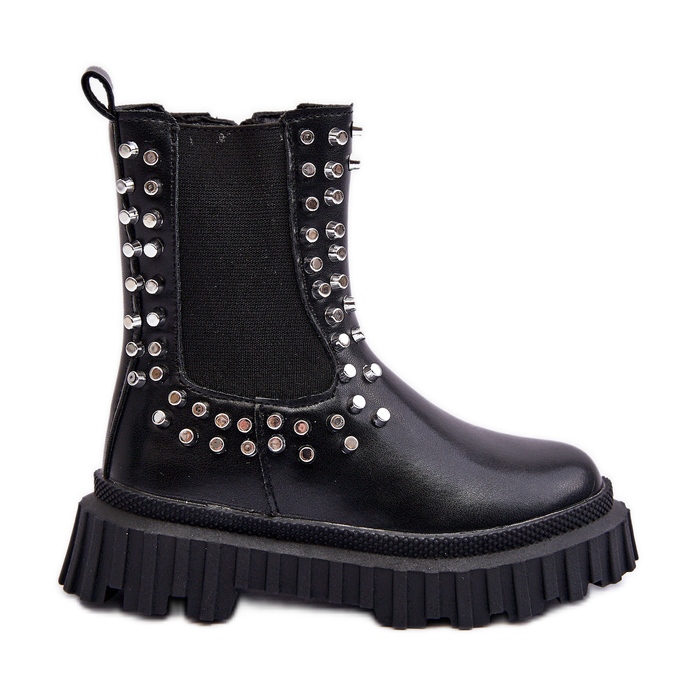 Botas Chelsea para niña decoradas con pedrería, negro Adelie