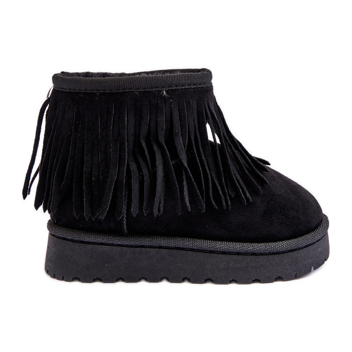 Botas de nieve infantiles aislantes con flecos decorativos, Negro Nimia Botas de nieve infantiles aislantes con flecos decorativos, Negro Nimia