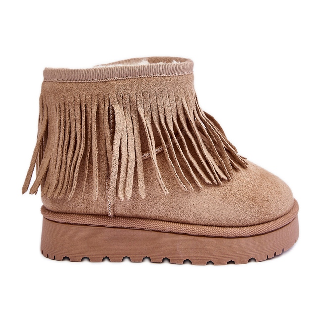 Botas de nieve infantiles aislantes con flecos decorativos Beige Nimia