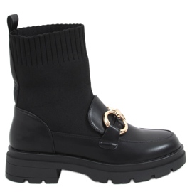 Botines superiores estilo calcetín en tono negro