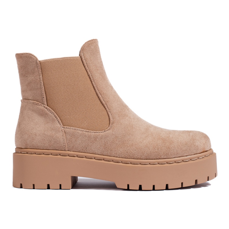 Botines Chelsea mujer Shelovet en ante beige