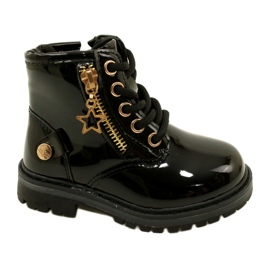 Miss Botas de charol para niña, estrella 23DZ23-6593, negro