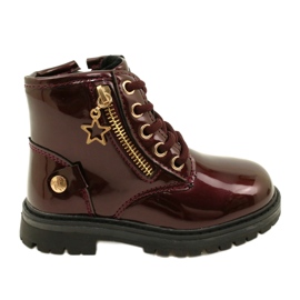 Miss Botas de niña, charol, estrella 23DZ23-6593, burdeos rojo Miss Botas de niña, charol, estrella 23DZ23-6593, burdeos rojo