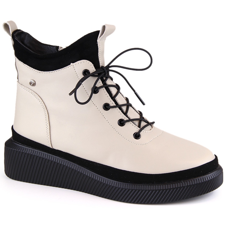 Botas de cuero con aislamiento beige en la plataforma de Filippo DBT4799