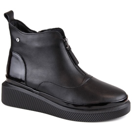 Botas de mujer de piel con aislamiento y cremallera Filippo DBT4800 negras negro
