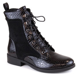 Botas de mujer con tacón plano, aislantes, negras Filippo DBT4823 negro