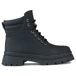 Botas negras con cordones para mujer. negro