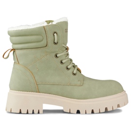 Botas de mujer con aislamiento verde claro.