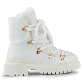 Botas de nieve de pelo blanco para mujer. Botas de nieve de pelo blanco para mujer.
