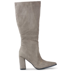 Botas hasta la rodilla de mujer beige