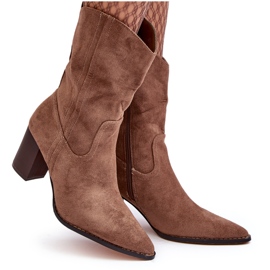 WD1 Botines Cowboy Mujer, Beige Oscuro, Danell