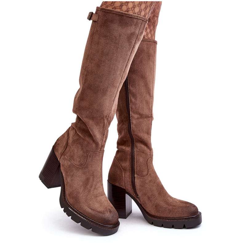 Vinceza Botas de tacón alto con aislamiento en beige oscuro para mujer de Alzeta