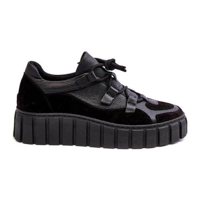 Deportivas Mujer Piel con Plataforma M01/1 Zazoo Negro