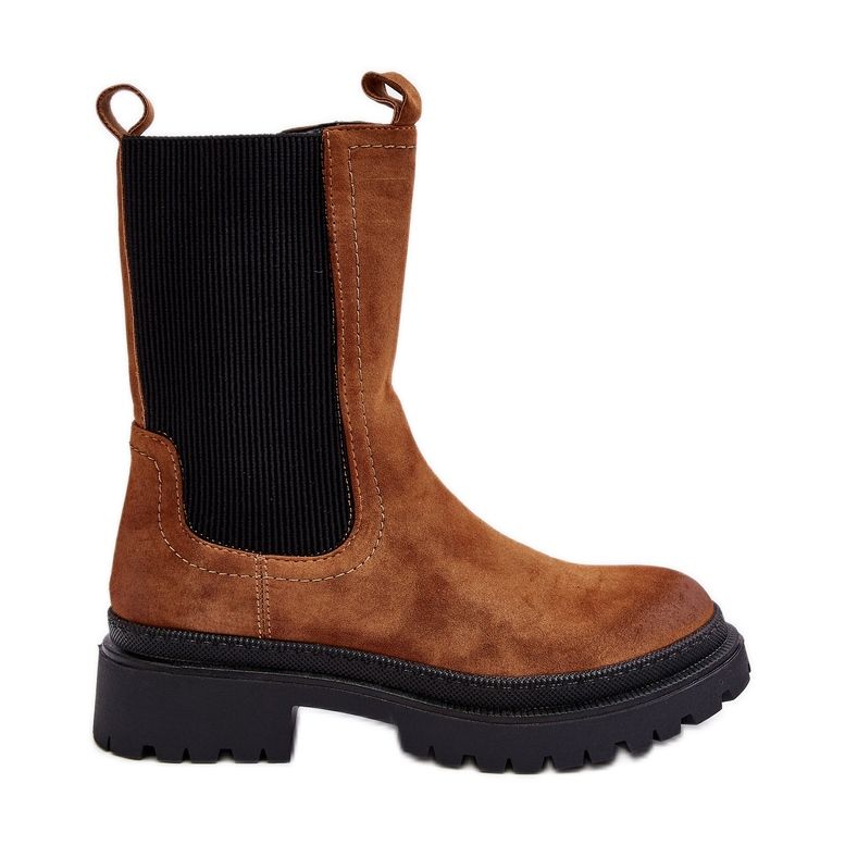Botas Chelsea de mujer Samil Camel con cremallera marrón Botas Chelsea de mujer Samil Camel con cremallera marrón