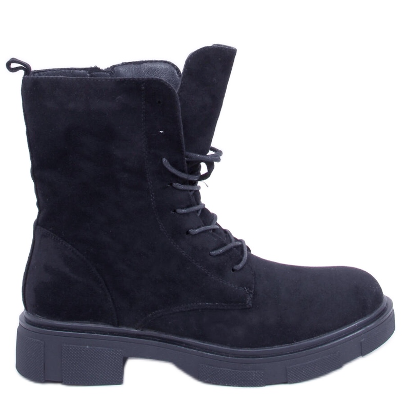 Botas con cordones de ante negro Lavey