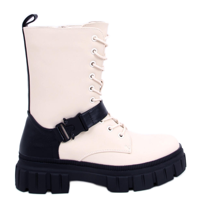 Botas planas con cordones Kieran Beige