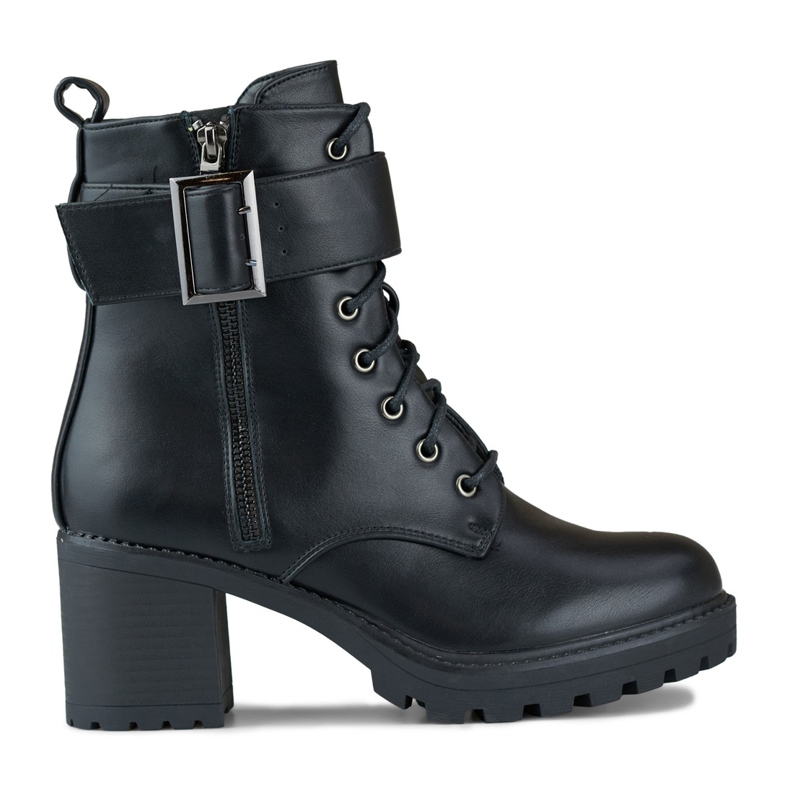 Botines de mujer negros con hebilla grande Botines de mujer negros con hebilla grande