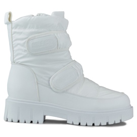 Botas de nieve de mujer cálidas Laila con cierre adhesivo. blanco