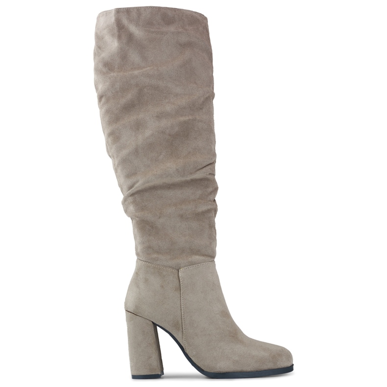 Botas de ante para mujer, beige oscuro