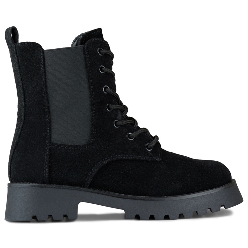 Botas Chelsea de mujer con cordones de ante Workers Klara negro