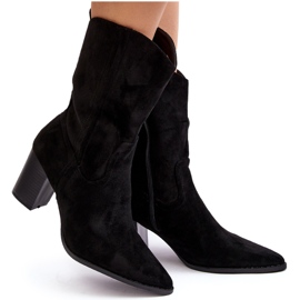 Botas Cowboy de Mujer con Tacón Alto Negro Danell