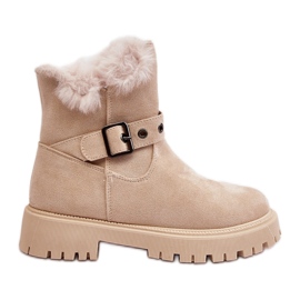 Vinceza Botines Mujer Morcos Beige Con Cremallera Pelo
