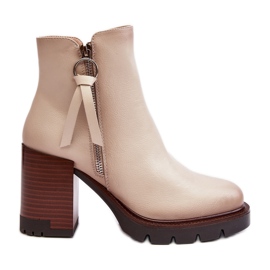 Vinceza Botines Mujer Piel Beige Brittney