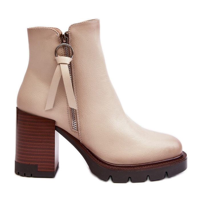 Vinceza Botines Mujer Piel Beige Brittney