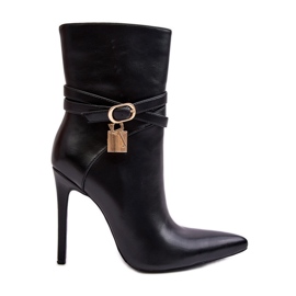 Botas De Mujer Tacón Alto Con Tiras Casulle Negro