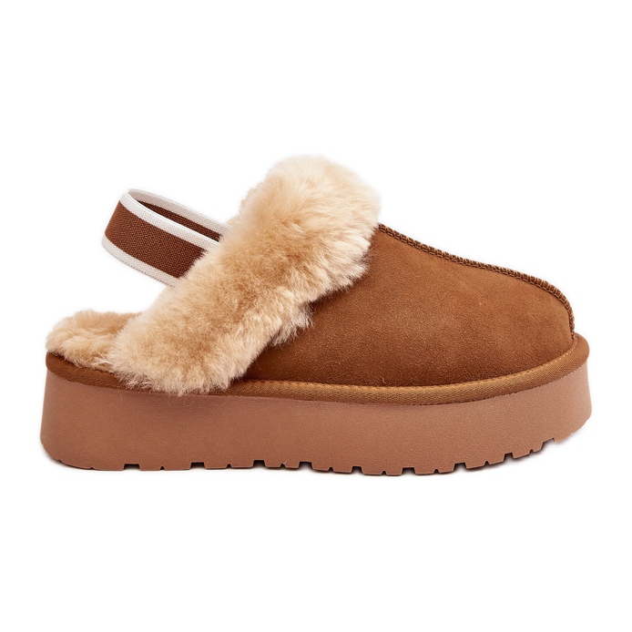 Pantuflas Mujer Plataforma Con Pelo Camel Sophienne marrón Pantuflas Mujer Plataforma Con Pelo Camel Sophienne marrón