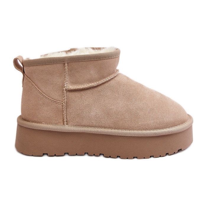 Botas de nieve bajas de ante de moda beige claro Nucca