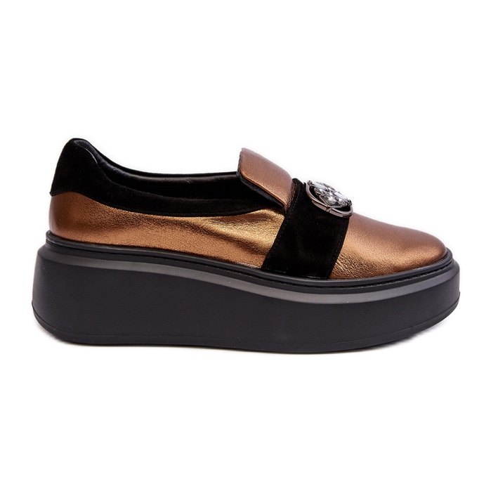 Zapatos Mujer Piel con Plataforma Con Adorno Laura Messi 2697/744-300 Dorado