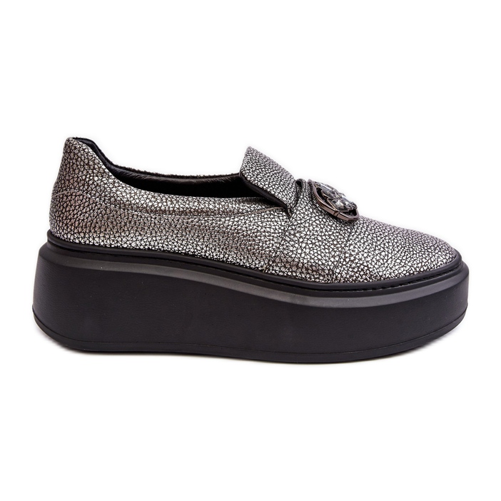 Zapatos Mujer Piel con Plataforma Con Adorno Laura Messi 2697/810 Plata