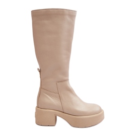 Lemar Lemar Botas Sobre La Rodilla Mujer Beige Claro Malayah