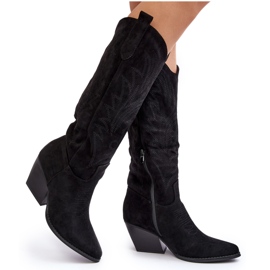 Botas Vaqueras de Mujer con Tacón Alto Negro Sloana