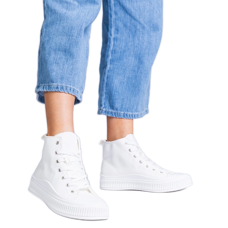 Zapatillas blancas de plataforma alta de Guerrino blanco