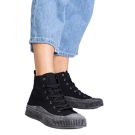 Zapatillas negras de plataforma alta de Guerrino negro Zapatillas negras de plataforma alta de Guerrino negro