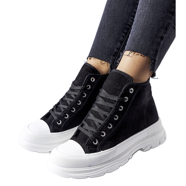 Inna Zapatillas altas Villaggio negras negro