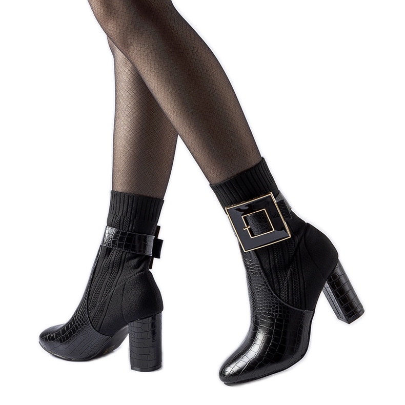 Botas calcetín Enrice animal print negro Botas calcetín Enrice animal print negro