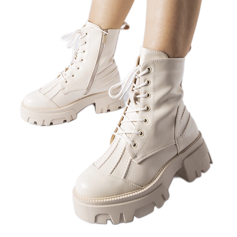 Botas de trabajo aislantes beige con suela gruesa Biagio