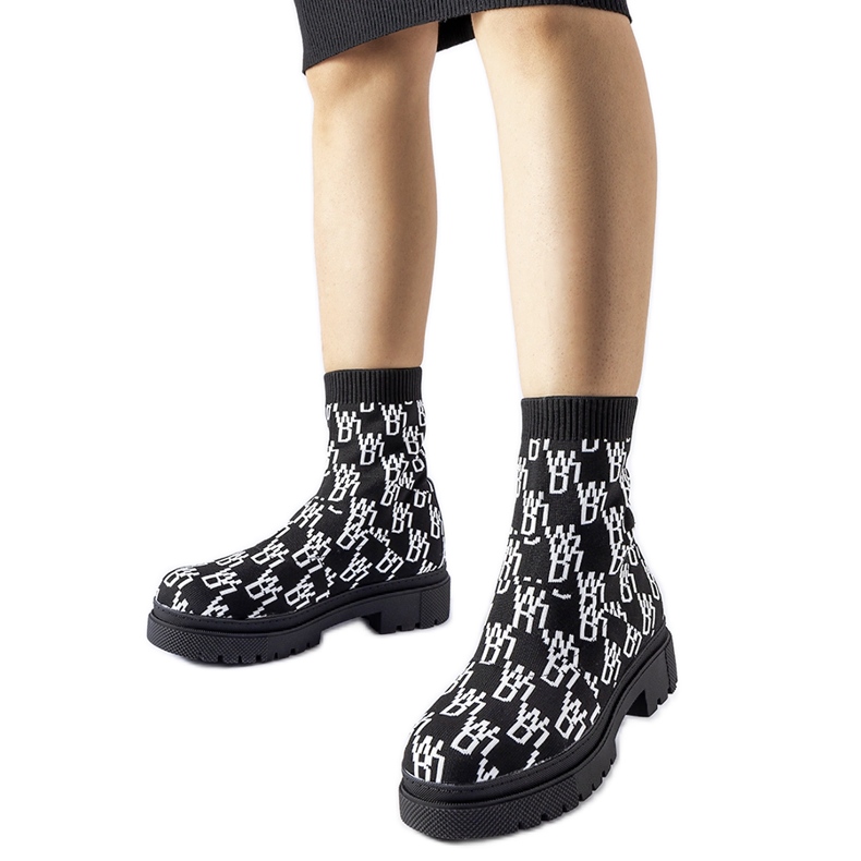 Botas calcetín enormes en blanco y negro de Salomone