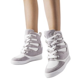 Zapatillas cuña Pantaleone blancas y grises