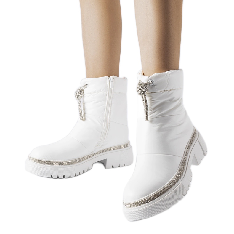 Botas de nieve blancas decoradas con circonitas Giusti. blanco Botas de nieve blancas decoradas con circonitas Giusti. blanco