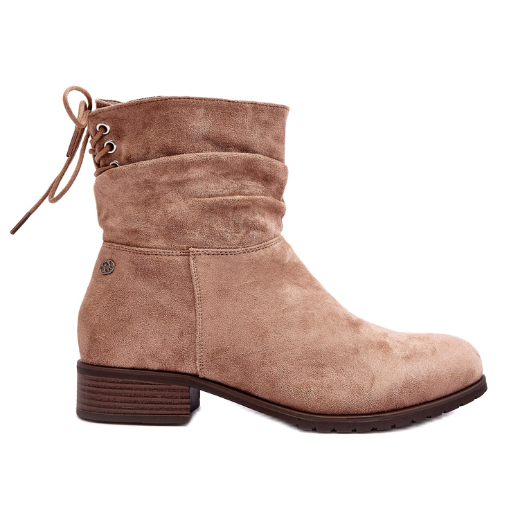 Evento Botas Planas de Mujer de Ante Cálido, Beige