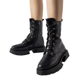Botines con cordones y aislamiento negros de Aeroporto