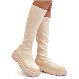 Botas Mujer Plataforma Con Cremallera GOE MM2N4067 Beige Claro Botas Mujer Plataforma Con Cremallera GOE MM2N4067 Beige Claro