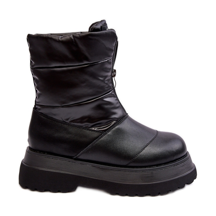 Botas de nieve de mujer con suela gruesa y cremallera GOE MM2N4078 Negro