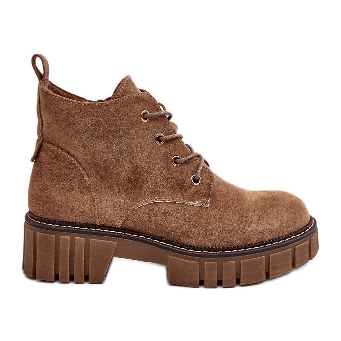 Sergio Leone Botines con cordones y aislamiento de ante, Beige oscuro, Bjorg