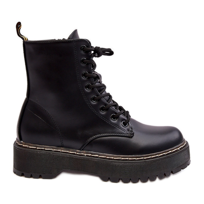 Botines de Mujer con Cordones Negro Maddis